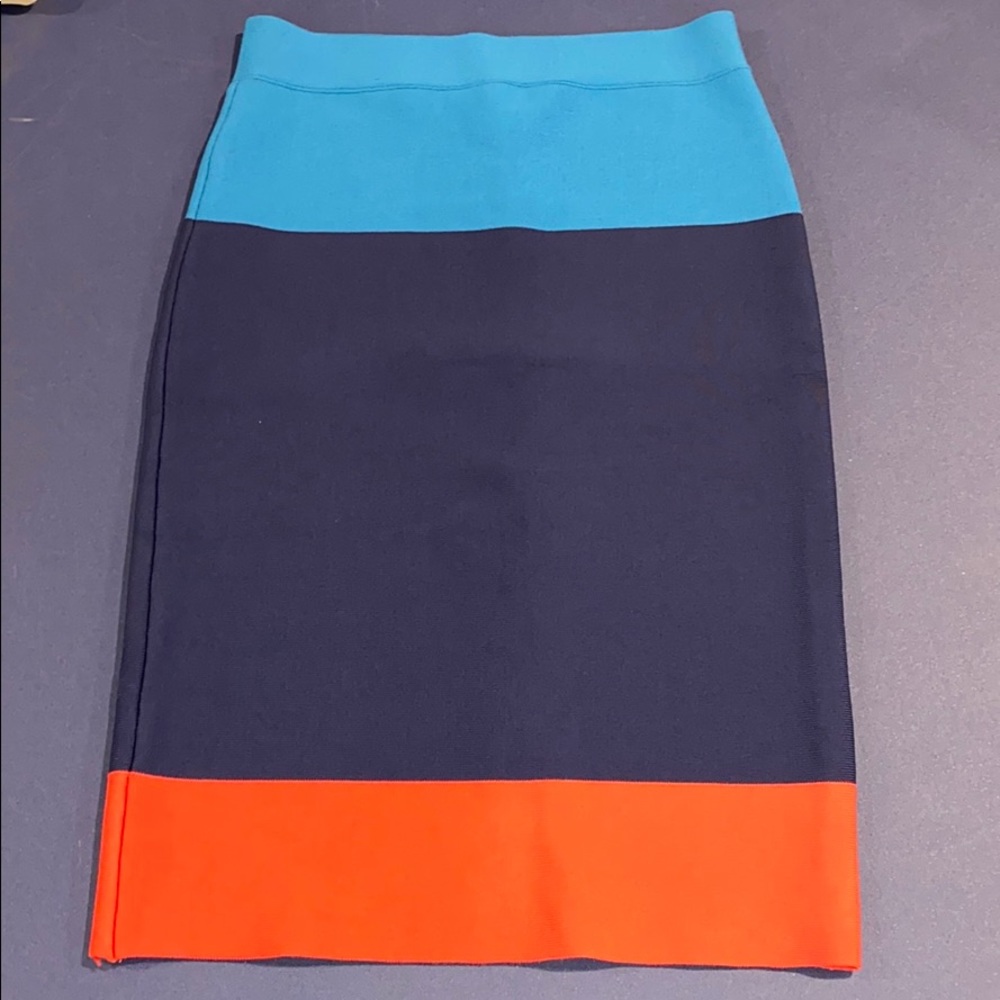 Bcbbgmaxazria Bandage Skirt colorblock mid length